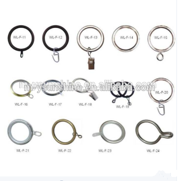 Plastic curtain rings, metal curtain rings with hooks